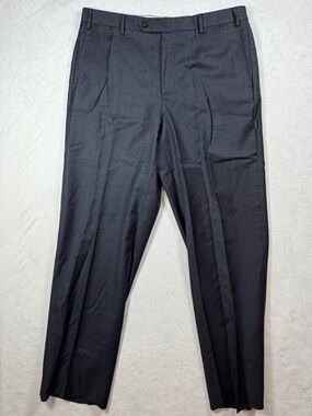 Zanella Made in Italy 36W 31L 100% Wool Men's Black Dress Trousers